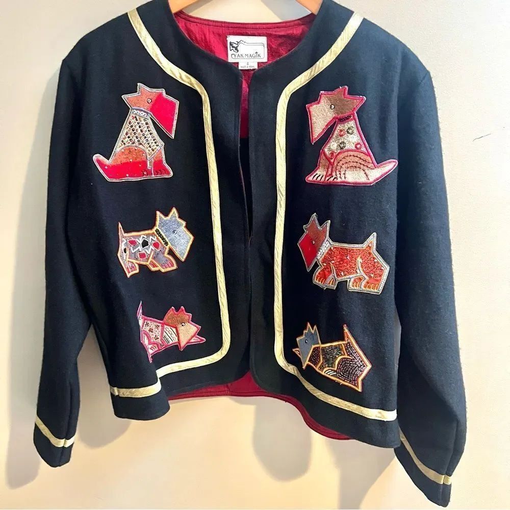 Yak Magic wool Black Blazer with Scottys Sz Sm